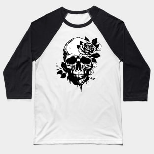 Skull and Rose Baseball T-Shirt